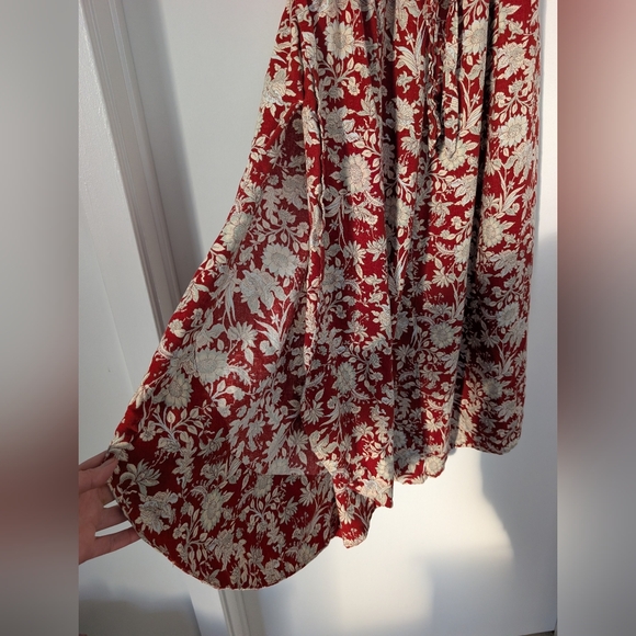 FREE PEOPLE Sunday Set 2-Piece Floral Linen Blend Size Small Boho Beach - Picture 5 of 13